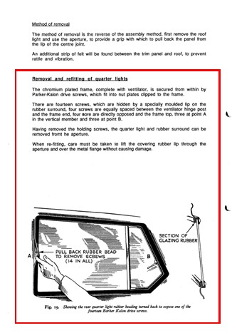 Removal and Fitting of Quarter Lights