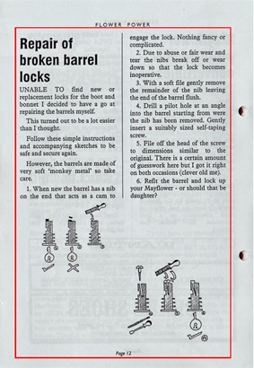 Repair of Broken Barrel Locks