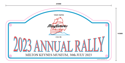 Design for the 2023 Annual Rally Plates